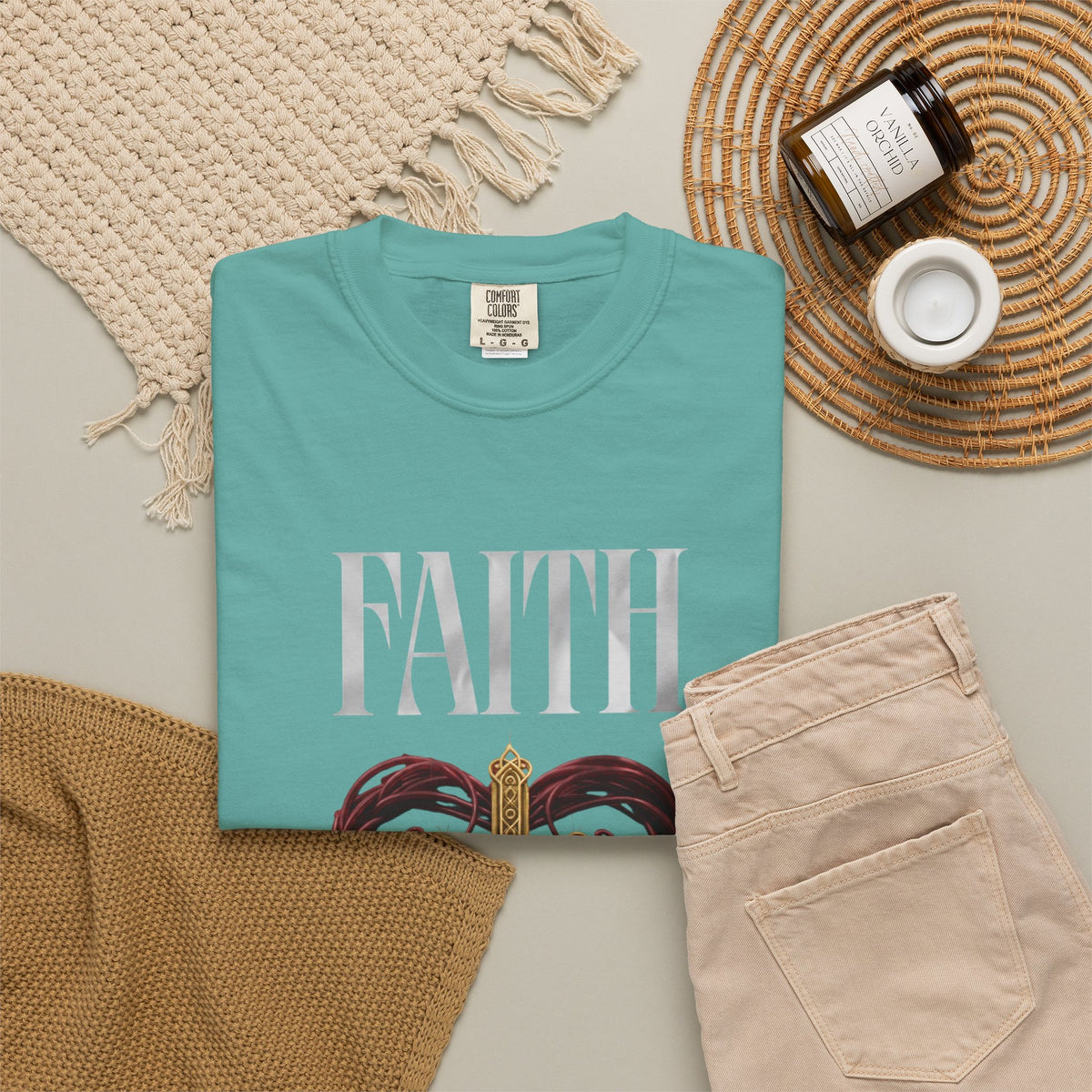 Faith Cross Heart Christian T-Shirt