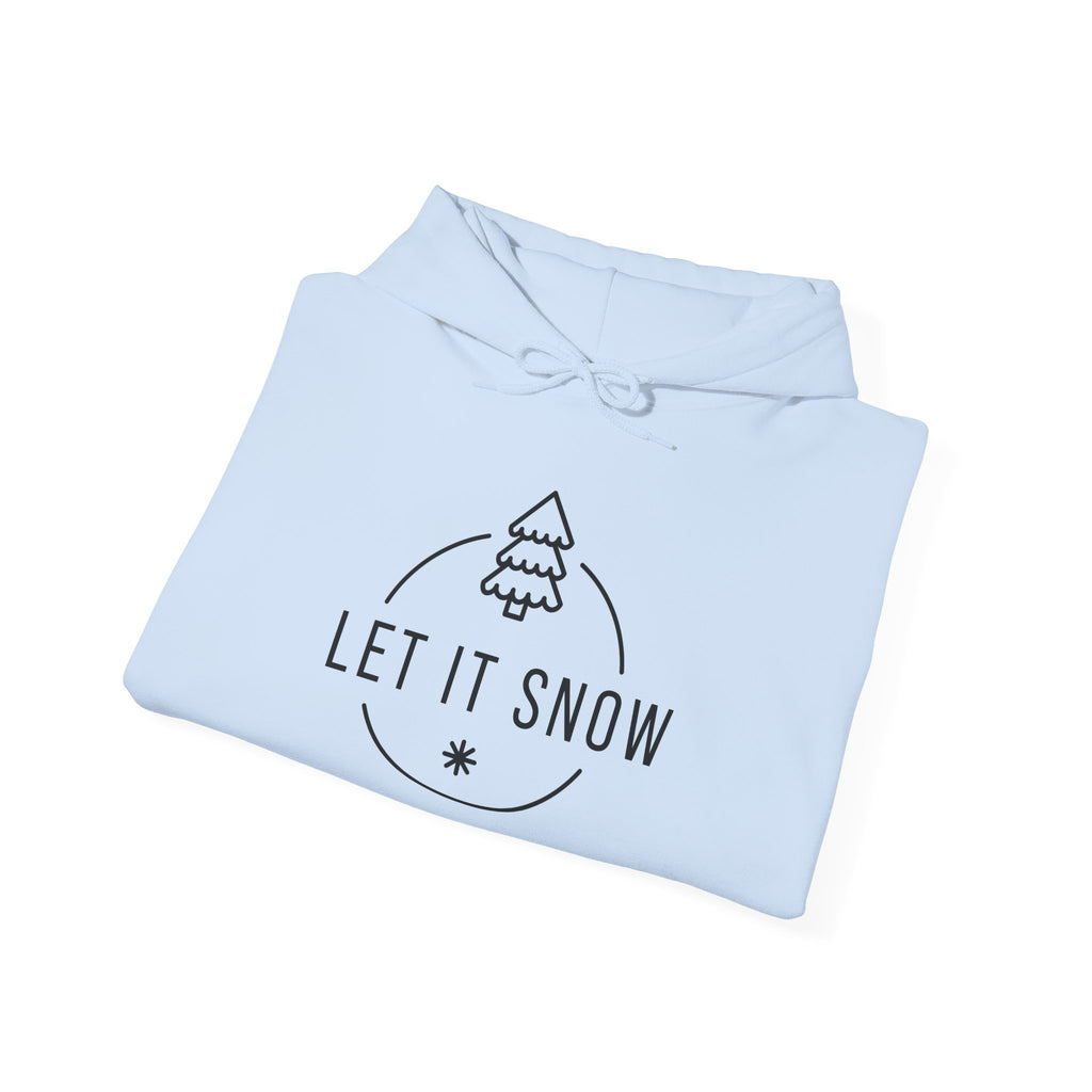 Let It Snow Hoodie — Minimal Christmas Tree Winter Holiday Sweatshirt