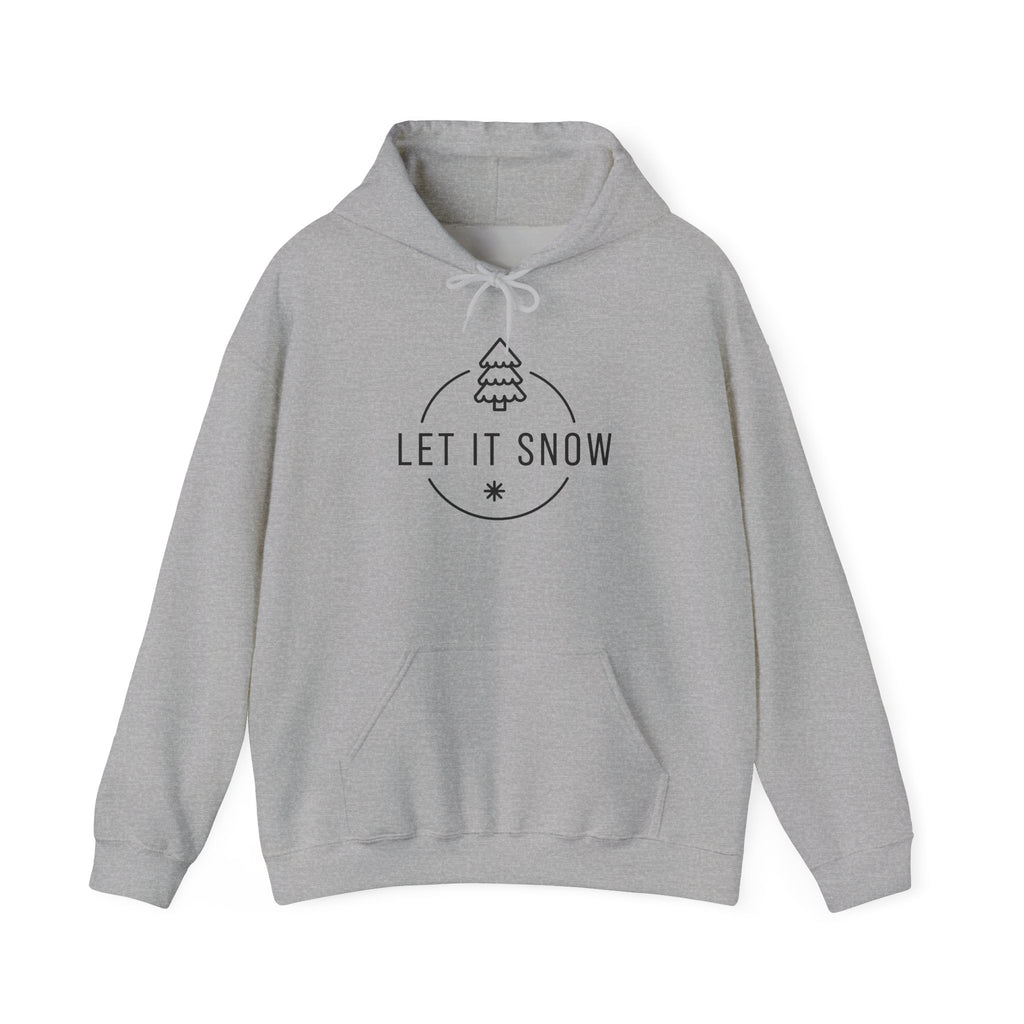 Let It Snow Hoodie — Minimal Christmas Tree Winter Holiday Sweatshirt