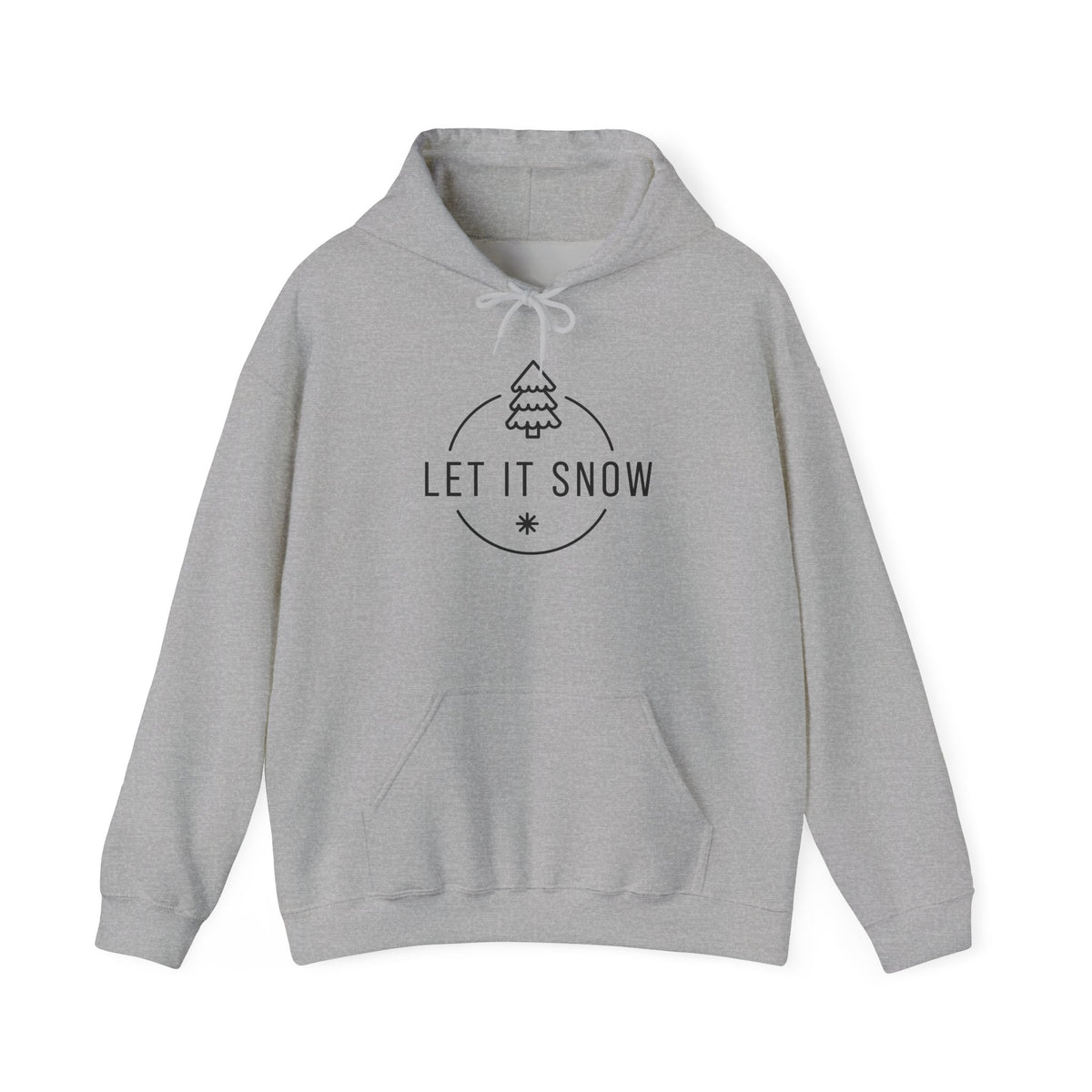 Let It Snow Hoodie — Minimal Christmas Tree Winter Holiday Sweatshirt