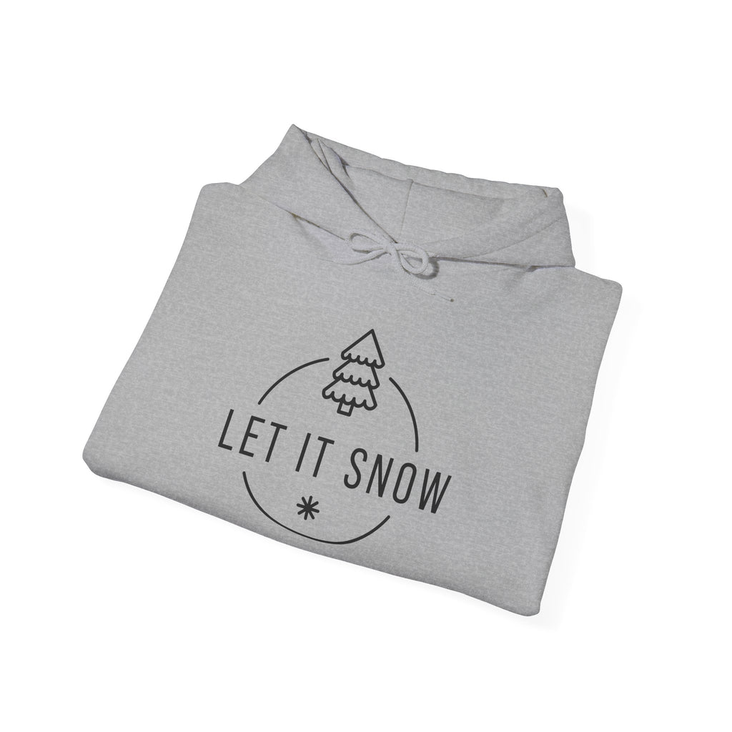 Let It Snow Hoodie — Minimal Christmas Tree Winter Holiday Sweatshirt