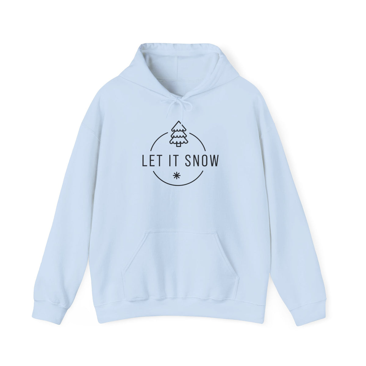 Let It Snow Hoodie — Minimal Christmas Tree Winter Holiday Sweatshirt