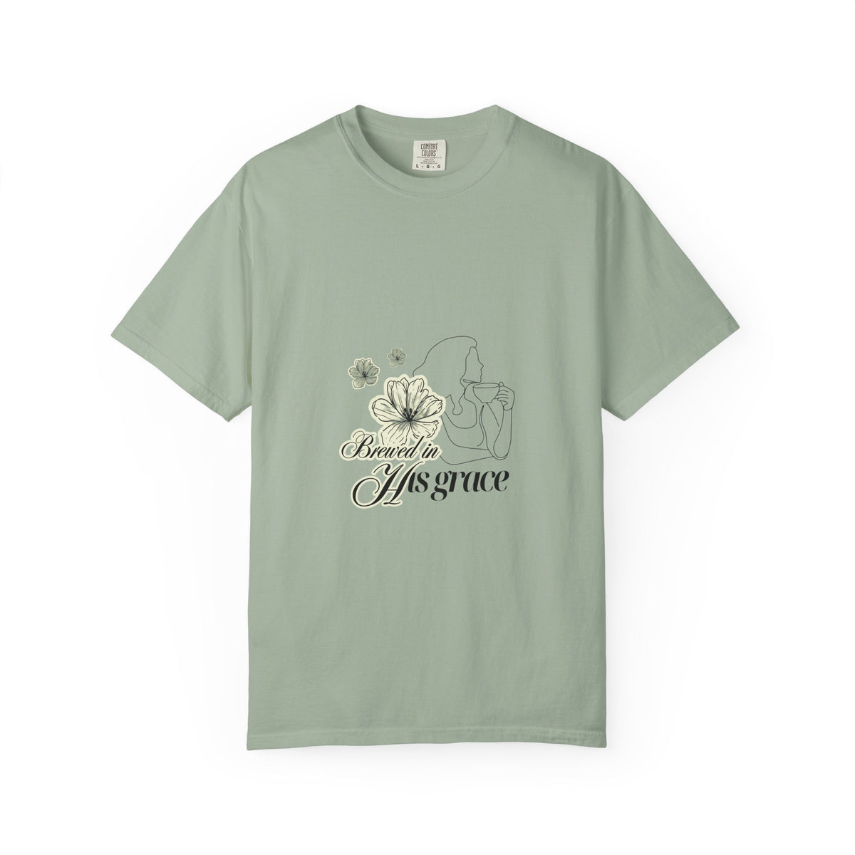 Brewed in His Grace – Coffee & Faith Graphic Tee