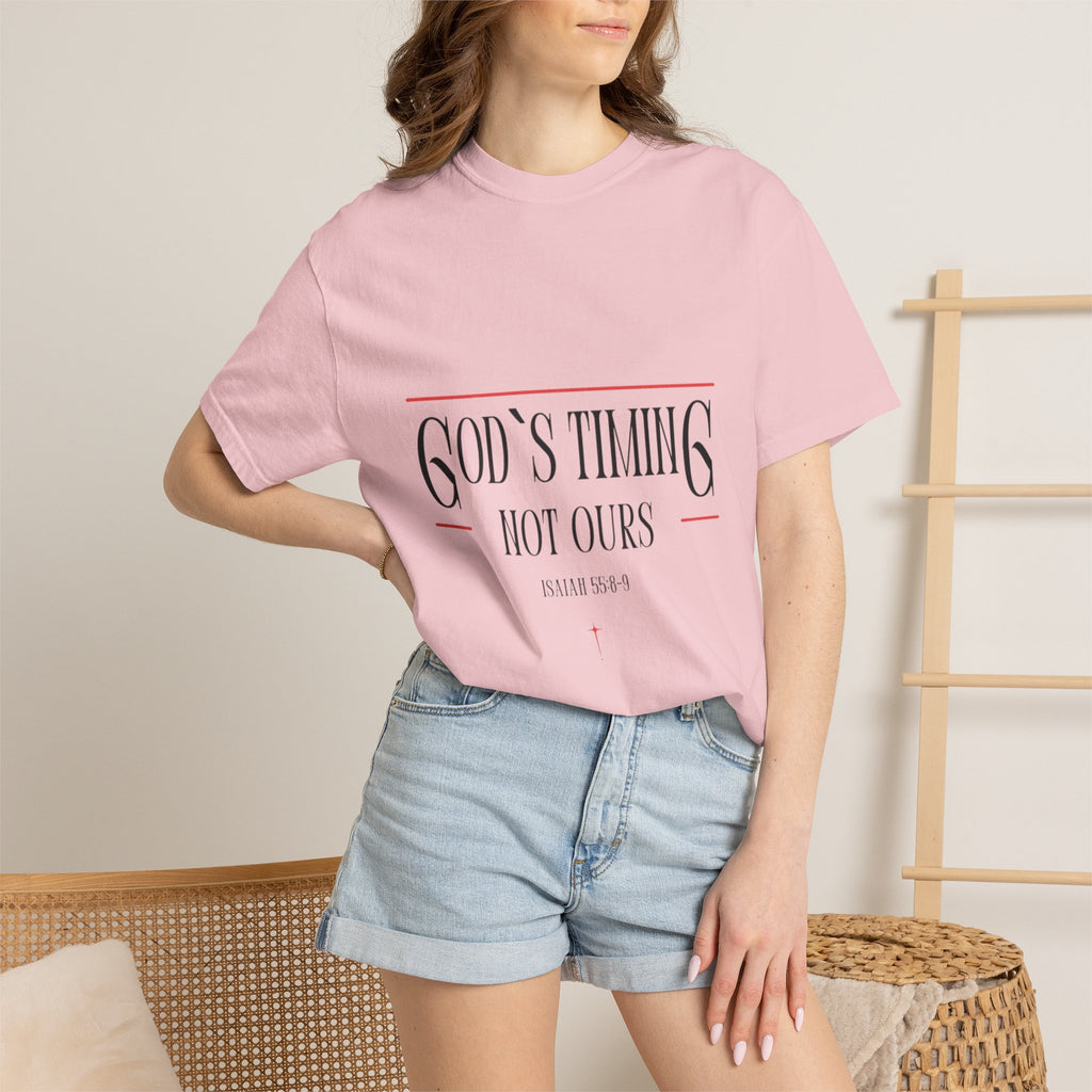 God's Timing Not Ours T-Shirt – Inspirational Christian Tee