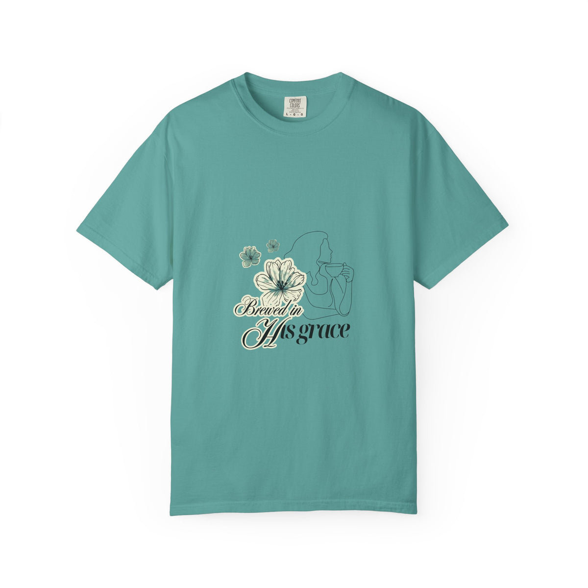 Brewed in His Grace – Coffee & Faith Graphic Tee