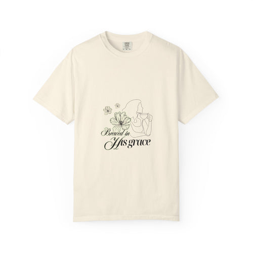 Brewed in His Grace – Coffee & Faith Graphic Tee