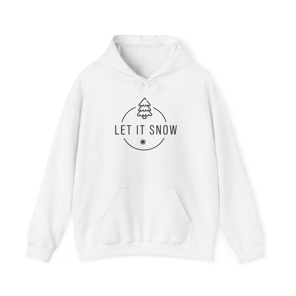 Let It Snow Hoodie — Minimal Christmas Tree Winter Holiday Sweatshirt