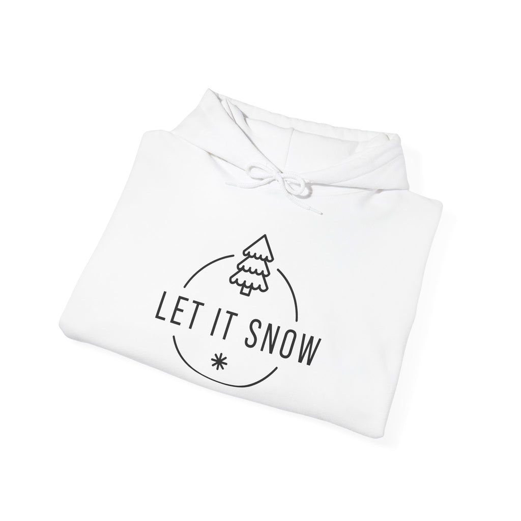 Let It Snow Hoodie — Minimal Christmas Tree Winter Holiday Sweatshirt