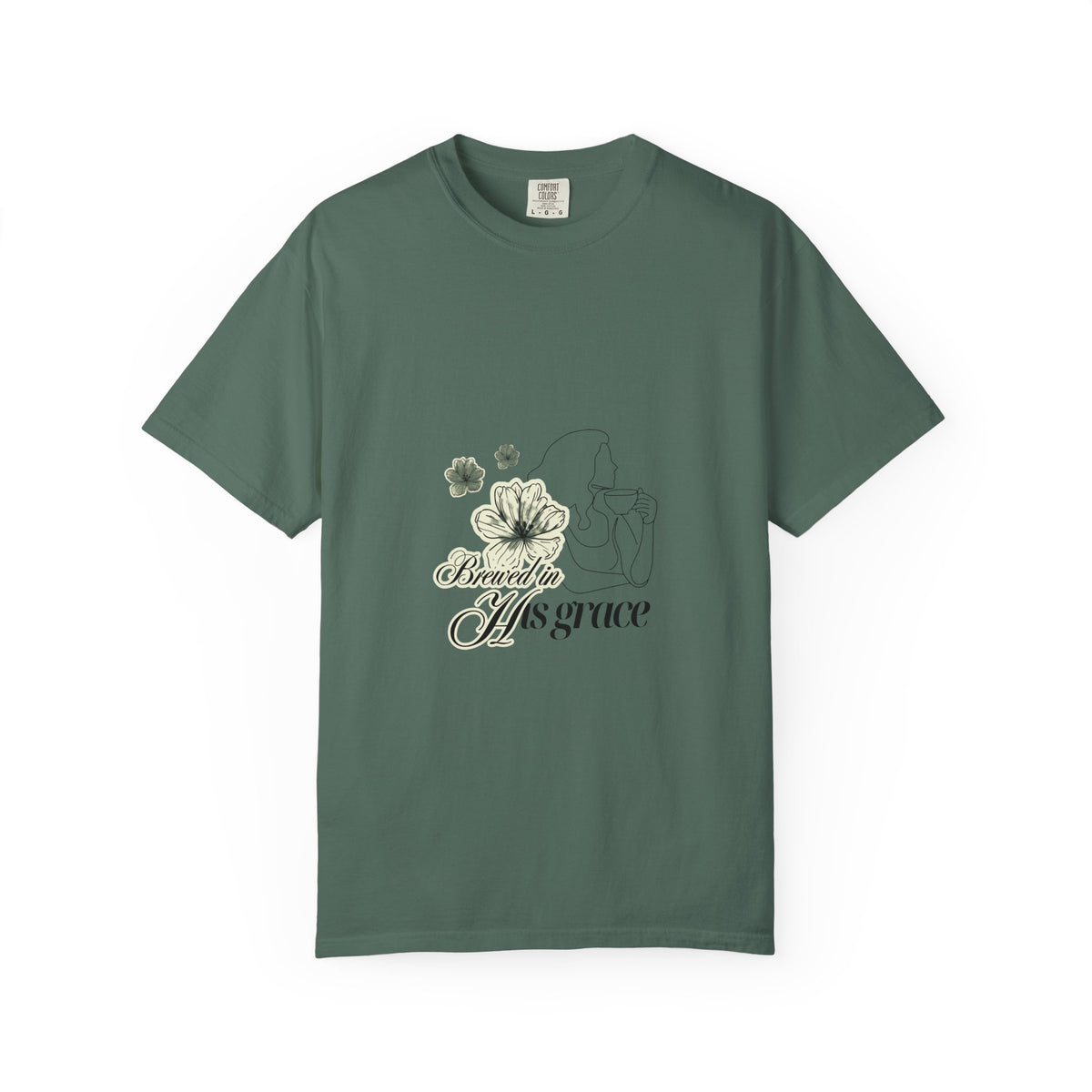 Brewed in His Grace – Coffee & Faith Graphic Tee