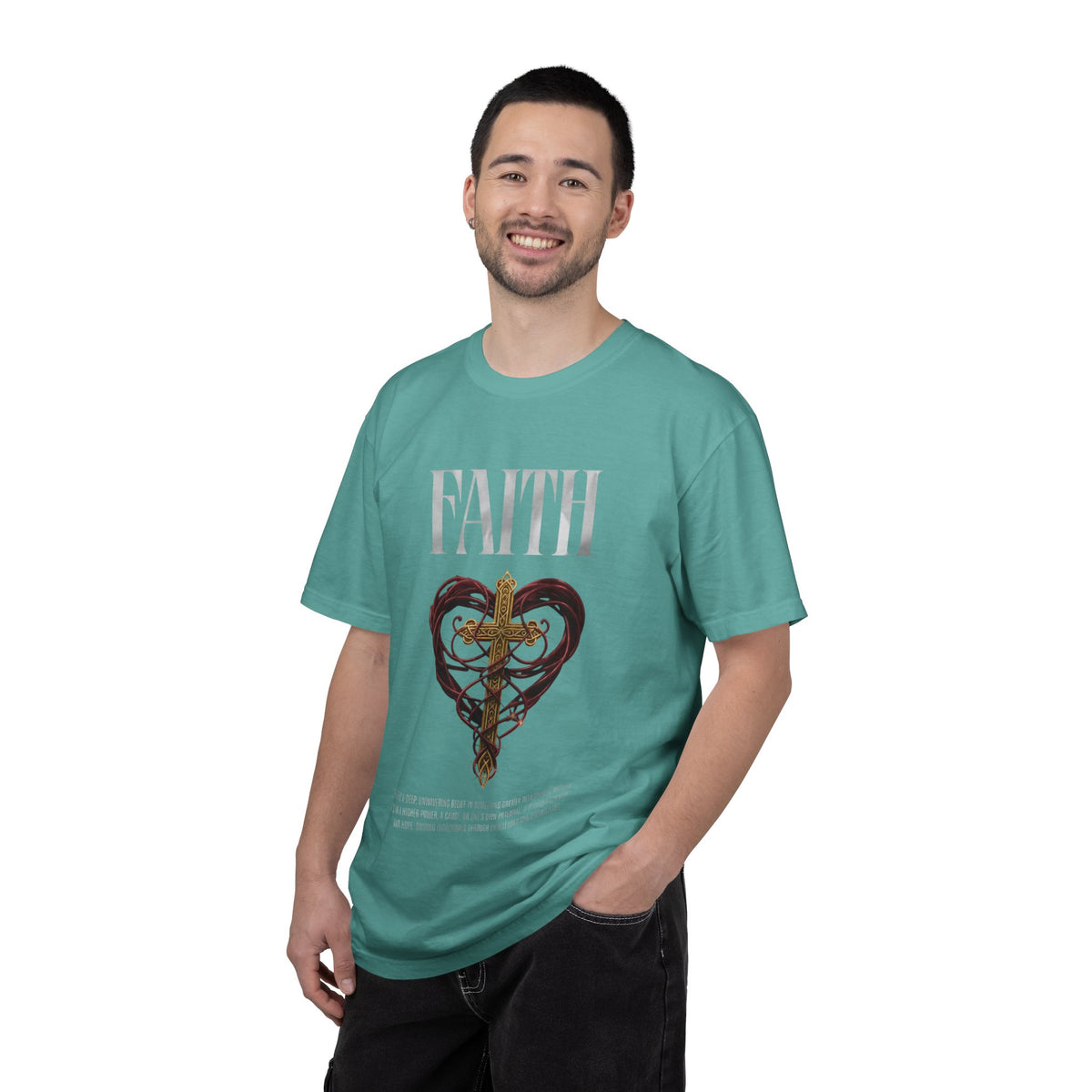 Faith Cross Heart Christian T-Shirt